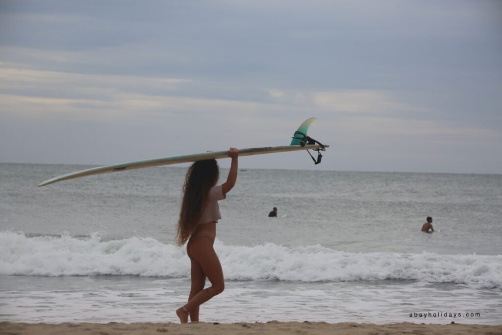 Surfing action in Arugam Bay, Sri Lanka